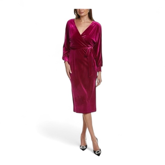 Taylor Stretch Velvet Midi Dress NWT - Picture 7 of 7